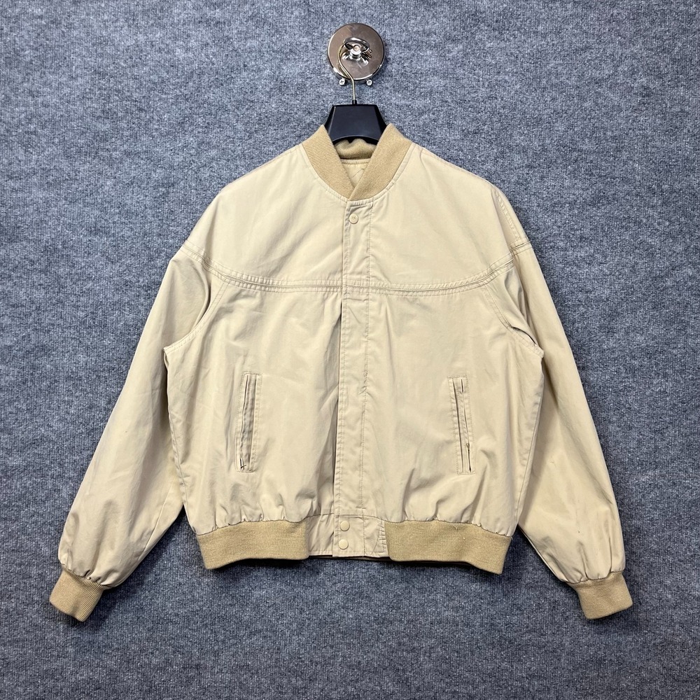 Vintage Sears Outerwear Bomber Jacket Men's Beige Tan Zip Harrington Coat - XL